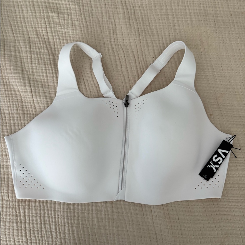 Victoria's Secret White Zip Front Sports Bra